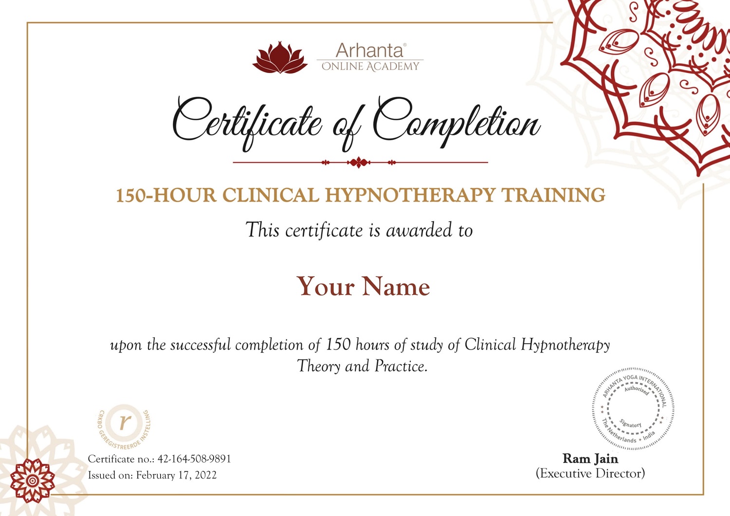 Formación en Hipnoterapia Clínica de 150 horas